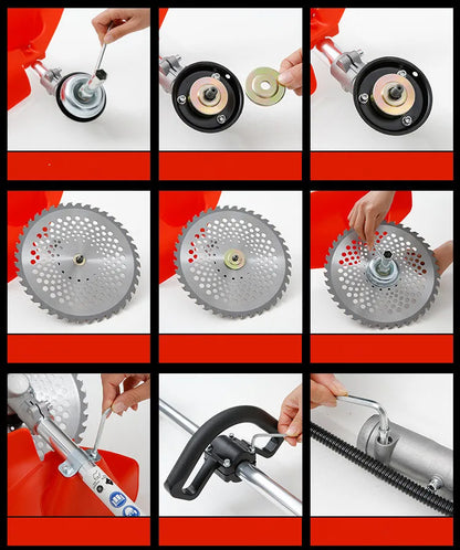 9  In1 New High Quality Backpack Brush Cutter Grass Cutter with GX35 4 Stroke 35cc Petrol Engine Tree Cutter Mini Tiller
