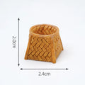 1pc Mini Simulated Rattan Basket Model DIY Creative Dollhouse Dessert Shop Food Vegetable Ornaments Craft Kitchen Decoration