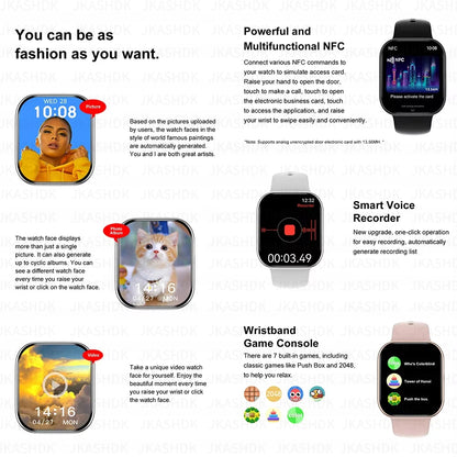 New For Apple Watch 10 GPS NFC Smart Watch Men Women Wireless Charging BT Call Waterproof HD AMOLED Smartwatch For Android IOS