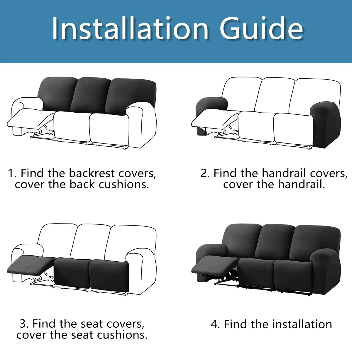 Elastic Recliner Sofa Cover Printed Slipcover Chair Sofa Protector Relax Armchair Stretch Couch Covers For Living Room