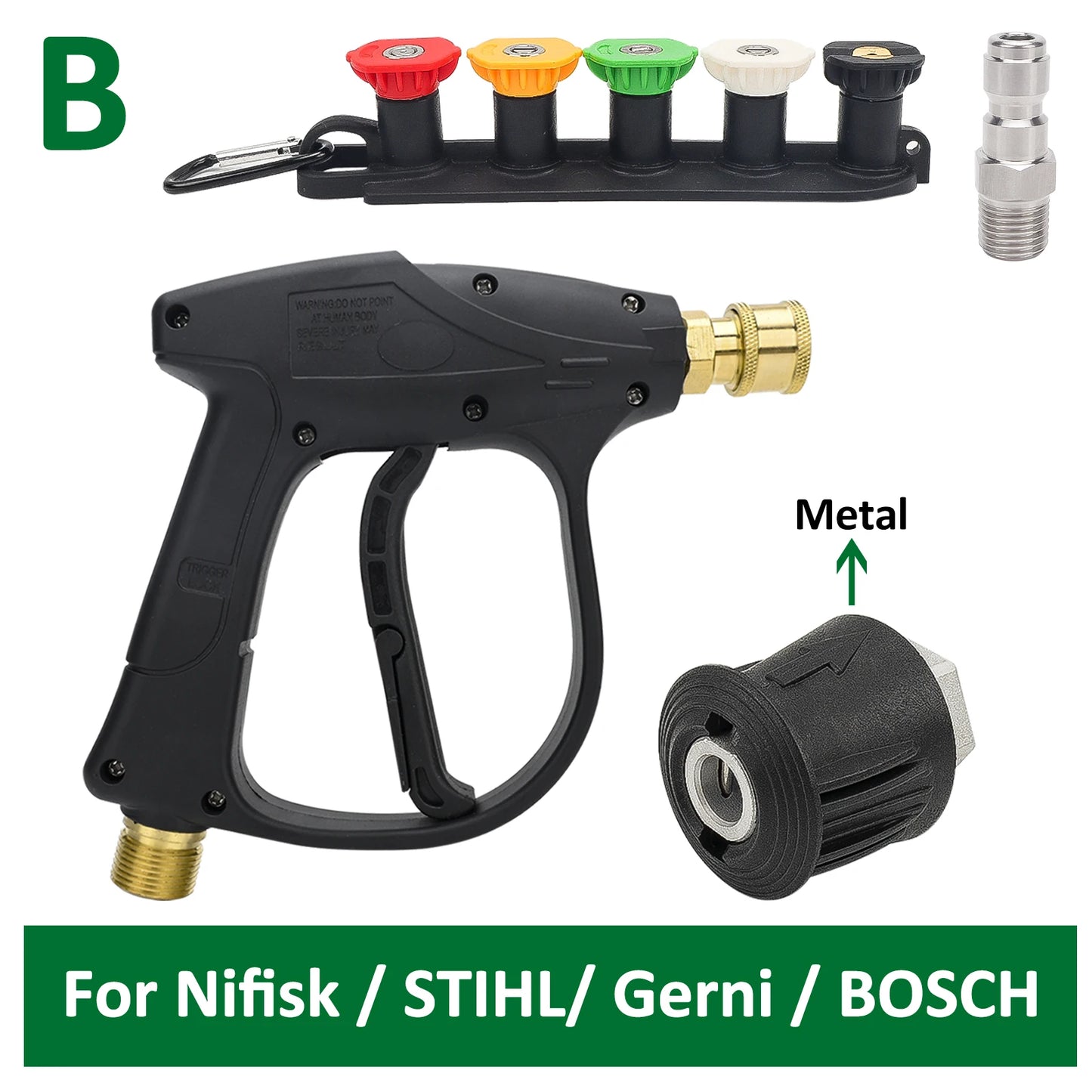 Pistola de agua para hidrolavadora para limpieza de automóviles Conector de manguera para Karcher Nilfisk Parkside Bocsh Boquillas de conexión rápida