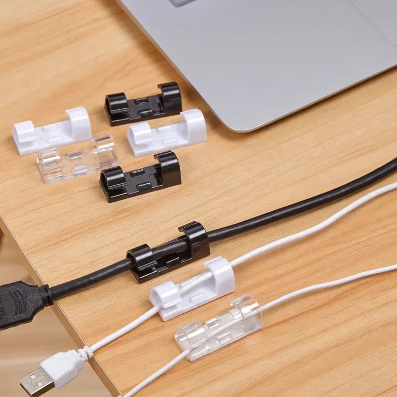 1/100Pcs Cable Clips Self-Adhesive Cable Organizer Cord Management System Cord Holder for Wire Management Desk Car Office Home