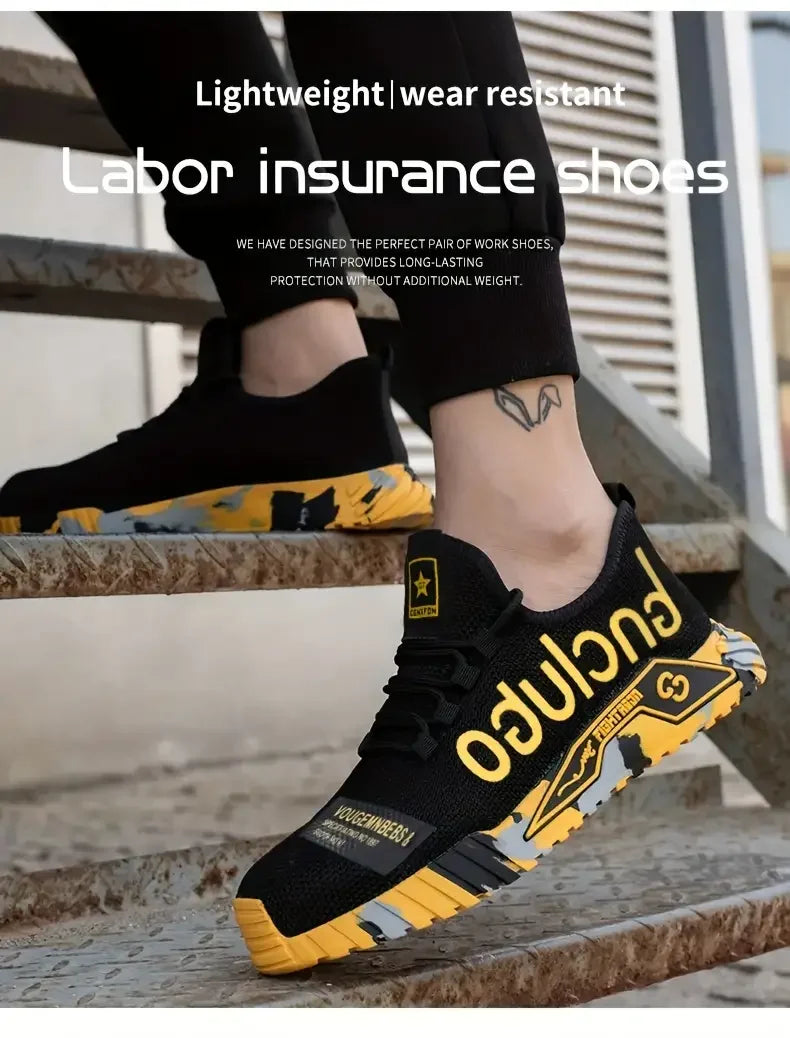 Steel Toe Safety Shoes Men Anti-Smash Anti-puncture Work Shoes Men Breathable Work Sneaker Indestructible Work Safety Boots