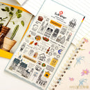 Suatelier City Stickers Korea Scrapbooking DIY Deco Sticker Junk Journal Supplies Planner Diary Photo Album Craft Material