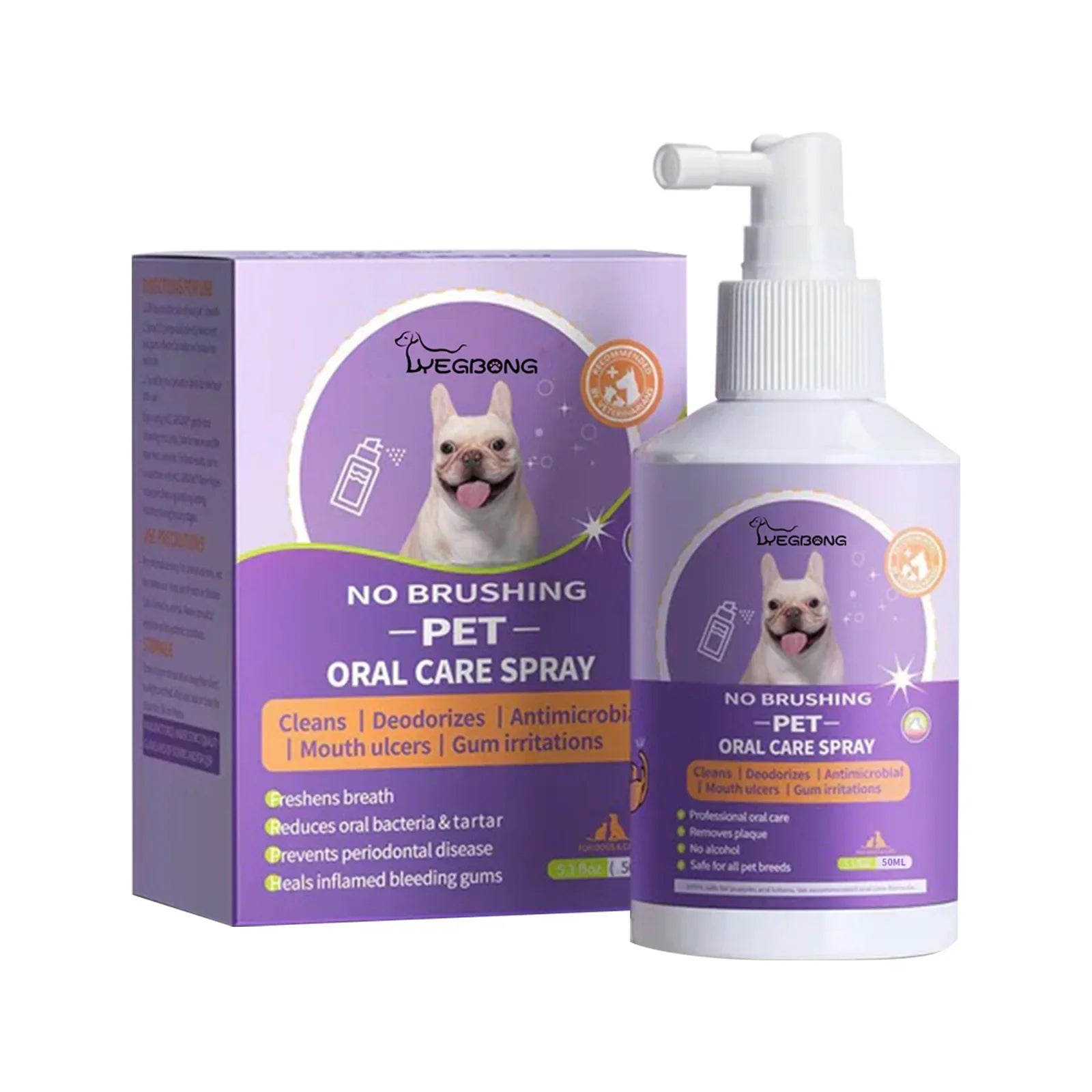 50ml Pet Oral Cleanse Spray Dogs Cats Teeth Clean Deodorant Prevent Calculus Remove Kitten Bad Breath Pet Supplies Freshen Breath