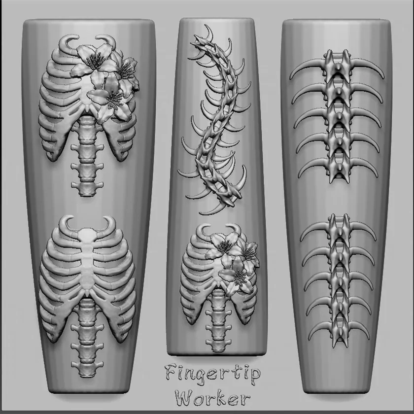 1Pc Chain Ice Flower Fox Spoon Fork Dragon Snake Butterfly 3D Acrylic Mold Nail Art Decorations  DIY Design Silicone Nails Mold