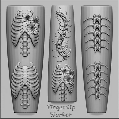 1Pc Chain Ice Flower Fox Spoon Fork Dragon Snake Butterfly 3D Acrylic Mold Nail Art Decorations  DIY Design Silicone Nails Mold