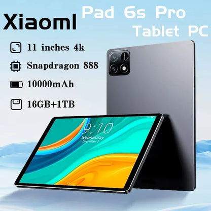 Tableta Pad 6S Pro original, versión global, HD 4K, Android 14.0, Snapdragon 888, 11 pulgadas, 16 GB + 1 TB, 10000 mAh, 5G, doble SIM, WIFI, Mi Tab
