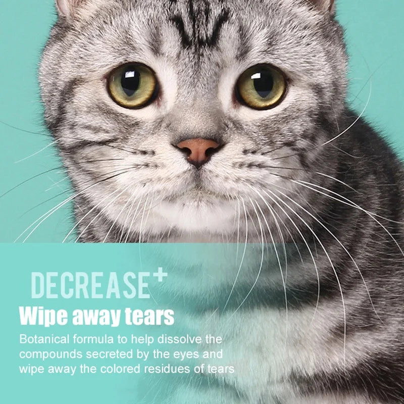 New Pet Eye Wipes Cats and Dogs Tear Stain Wet Wipes Cats and Dogs Universal No Irritation Cleaning Products 130 Canned Wipes