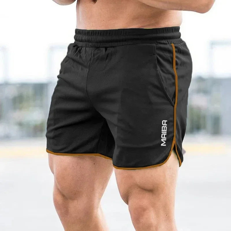 Men's Breathable Sports Shorts Fitness Running Short Pants Quick Dry Slim-Fit Training Pants New Summer Mesh Printing Men's Shorts