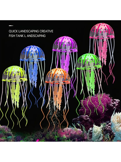 Artificial Swim Glow Jellyfish for Fish Tank - Luminous Aquarium Underwater Decoration