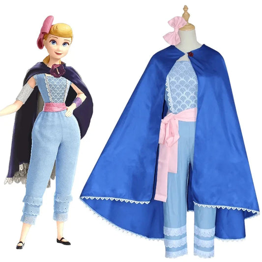 Toy Story 4 Disney Little Bo Peep Cosplay Clothes Cloak Suit Anime Bo Peep Cosplay Costumes for Women Halloween Party Costumes
