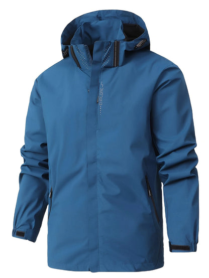 Men's Lightweight Waterproof Rain Jacket, Hooded Shell Outdoor Raincoat Hiking Windbreaker Jacket Coat