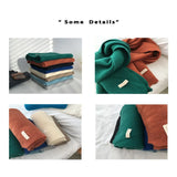 Winter Knitting Scarf Men Women Fastener Thermal Neck Warmer Solid Fleece Keep Warm Scarf Thickening Windproof Neck Cover
