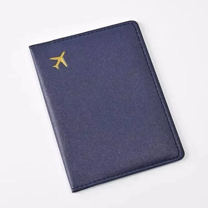 Women Men Card Passport Cover Case Flight Ticket Clip Passport Wallet PU Leather Solid Color Id Holder Passport Holder Purses