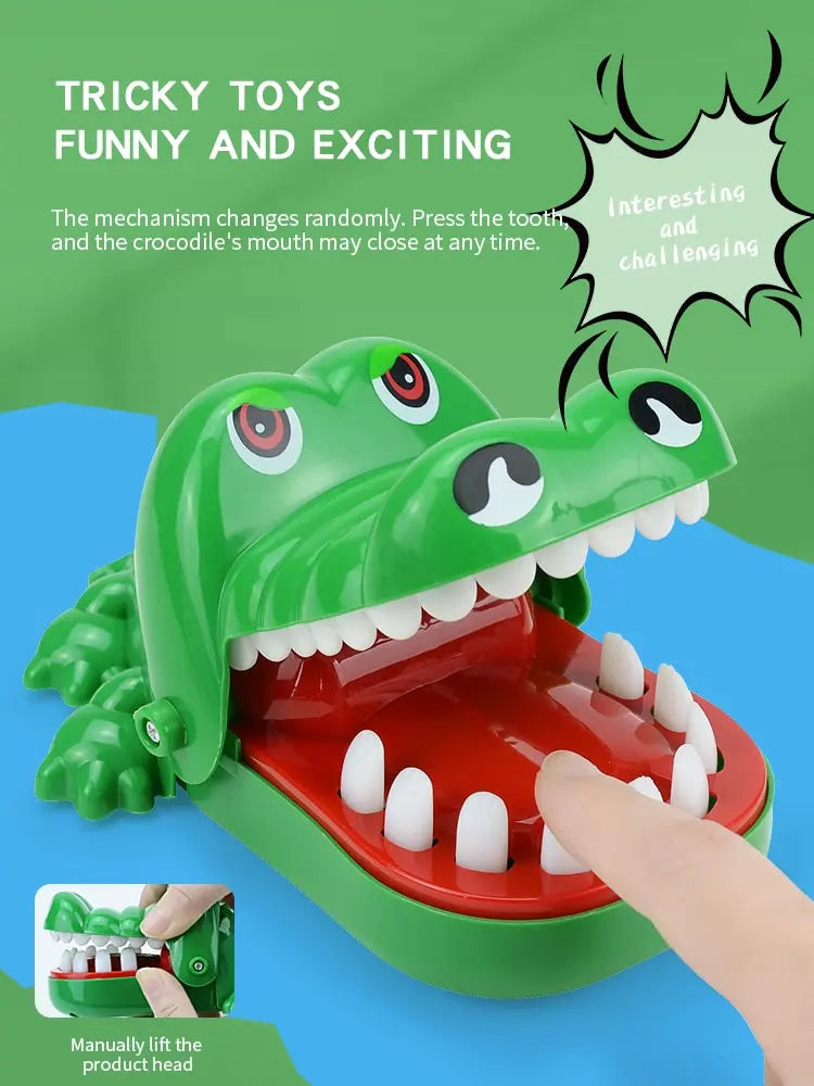 Juguetes de dientes de cocodrilo para niños. Juegos de dentista con mordeduras de cocodrilo. Divertido juego de bromas de la suerte para fiestas y niños.