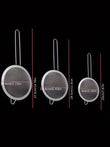 Set of 3 Fine Mesh Filter Stainless Steel Skimmer Fine Food Strainer with Long Handle Kitchen Tool 