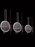 Set of 3 Fine Mesh Filter Stainless Steel Skimmer Fine Food Strainer with Long Handle Kitchen Tool 