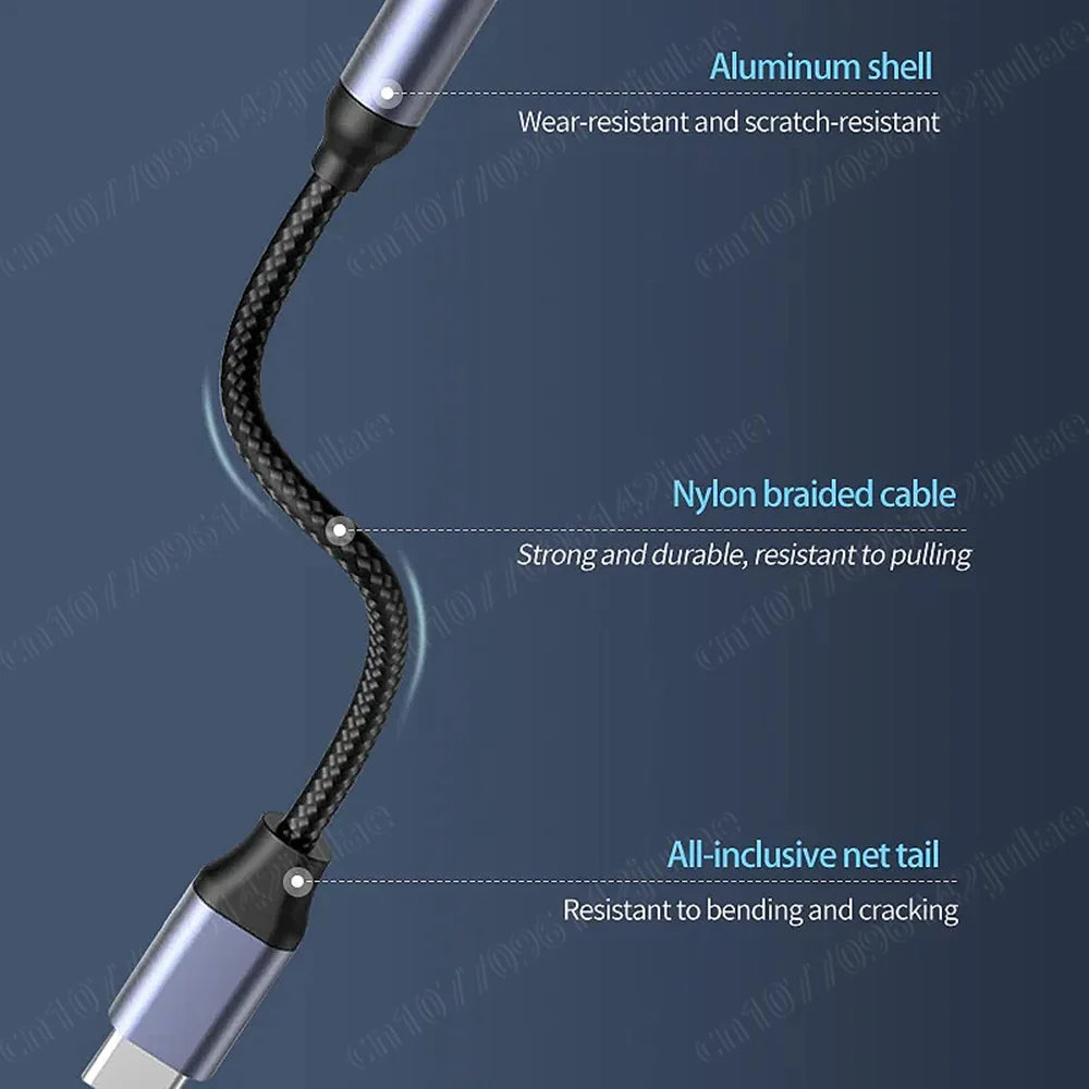 Adaptador de auriculares HiFi USB tipo C a conector de 3,5 mm, cable de audio USB-C de 3,5 mm, convertidor para iPhone 15, Samsung Galaxy, Huawei y Xiaomi.