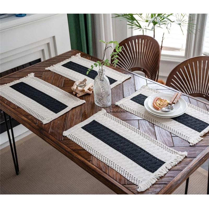 Cotton Linen Placemats For Dinner Table Macrame Modern Accessory Kitchens Underplate Party Wedding Table Decor Place Mats Set