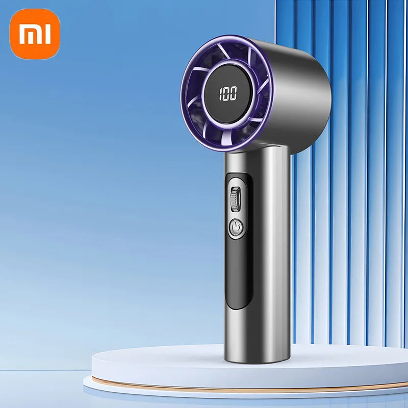 Xiaomi Handheld Portable Fan 100 Wind Speeds Adjustable Usb Charging Mini Outdoor Portable Turbo Long-lasting High Speed Fan