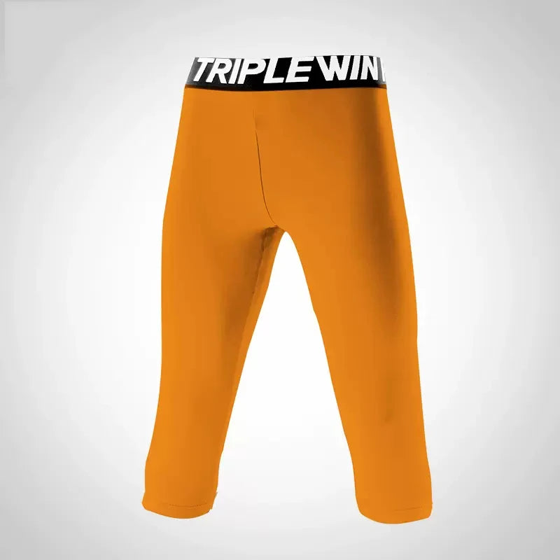 Kids Boy Girl Capri Running Tights Pant Children Basketball Football Soccer Fitness Exercise Sport 3/4 Cropped Legging Shorts J8