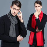 Designer Brand Plaid Men's Cashmere Scarf Winter Warm Scarves Shawls Casual Business Long Wraps Pashmina Christmas Gift for Man