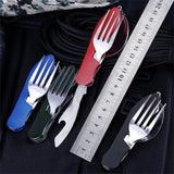 Juego de utensilios plegables para acampar: combinación multifuncional de cuchillo, tenedor y cuchara para actividades al aire libre y deportes, Camping, Picnic y viajes