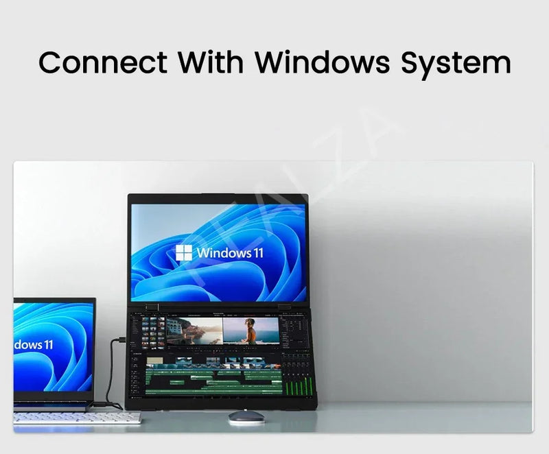 2025 15.6 Dual Screen 1920*1080P 60Hz Touch/Non-Touch Portable Monitor IPS Low Blue Light Eye Protection 360° Folding Drive-free