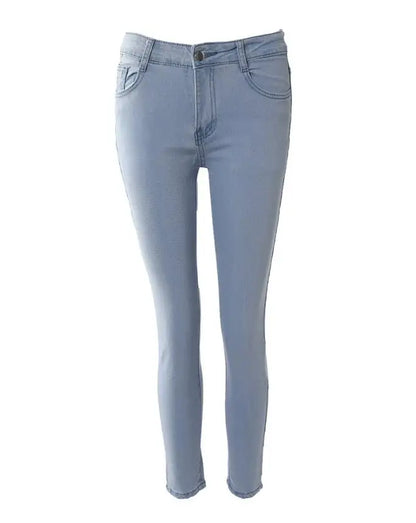 Pantalones para mujer Primavera 2023 Casual Denim Cremallera Bragueta Alta Elástica Skinny Lápiz Jeans Moda Todo Partido Pantalones Femeninos