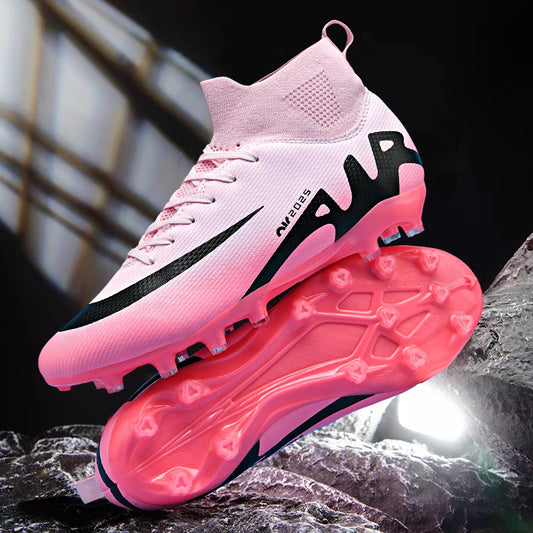 New Outdoor Men Soccer Shoes Adult Kids Long Spikes Football Boots Training Sport Footwear Sneakers Non-Slip Training Unisex