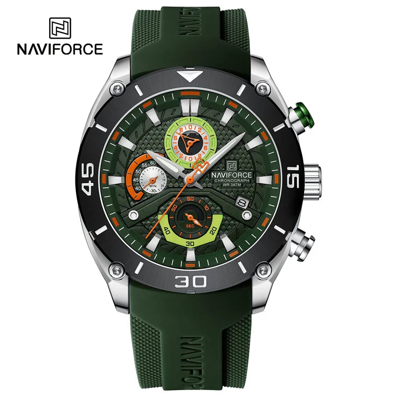 NAVIFORCE Sport Watch for Men Waterproof Quartz Wristwatch Chronograph Military Clock With Luminous Reloj Hombre Male Gift 2024