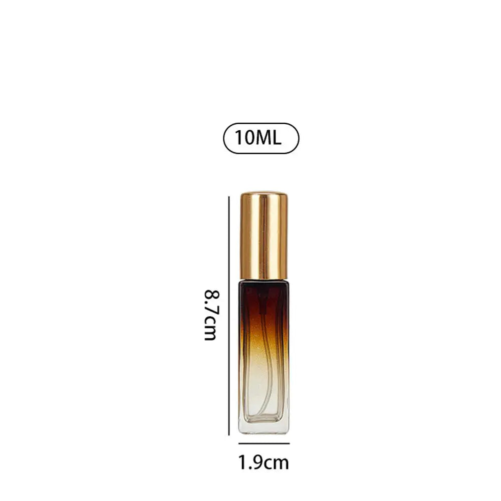 5ml/10ml Gradient Color Perfume Bottle Square Glass Spray Bottle Travel Portable Sample Fragrance Atomizer Refillable Container