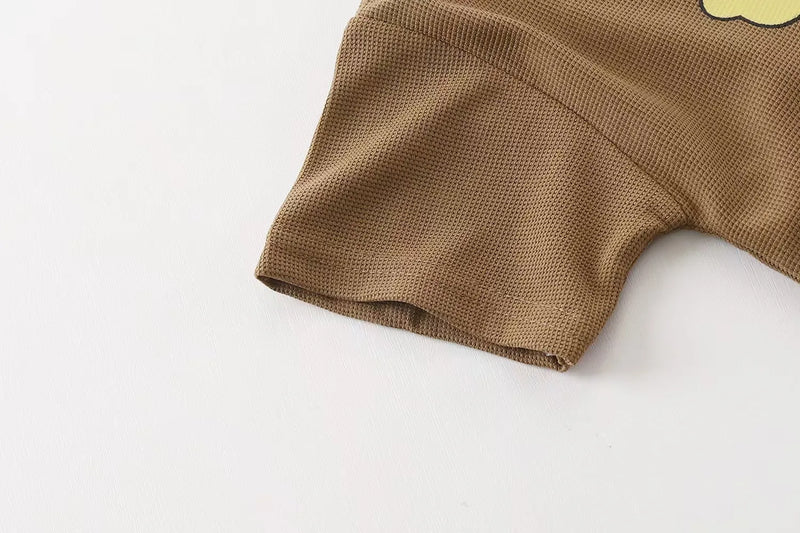 Summer Children Korean Style Clothing Set for Boys and Girls Short-sleeved Shorts Casual Sportswear Cute Bear 2Pcs