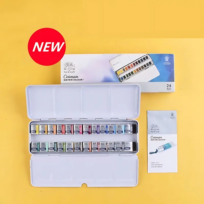 Winsor & Newton Cotman High-Quality Watercolor Paint 24-Color Half-Pan Artist Art Student Special Sketch Paint Set