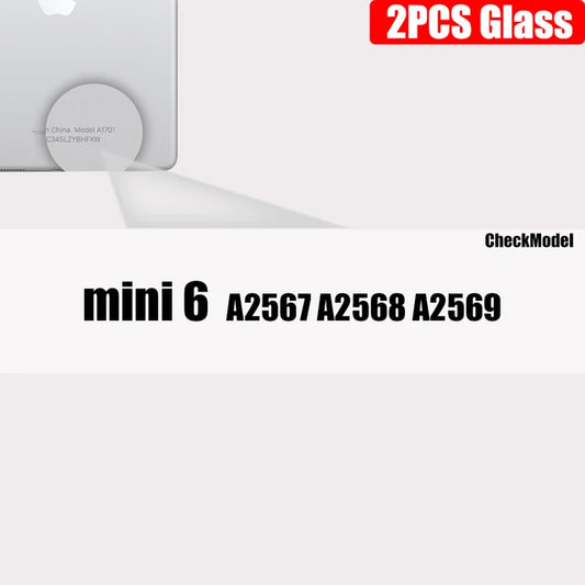 Clear Tempered Glass Screen Protector for iPad, iPad 9, 8, 7, 6, 5, 9th Gen, 8th, 7th, 6th, Pro 11, 10.5, 9.7, Air 5, 4, mini 6, 2 Pcs 