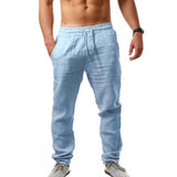 Pantalones casuales para hombre, primavera verano, con cordón, sólidos, de talla grande, transpirables y deportivos. 