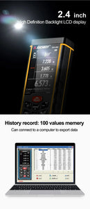 FANYUE SW-120 Display Laser Distance Meter 80M 120M Camera Digital Meter Area Volumn Digital Angle Ruler Laser Rangefinder Tape