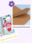 Sanrio Diamond Painting New Hello Kitty Kuromi Full Round Diamond Mosaic Art 5D DIY Cross Stitch Kits Home Decor with Frame