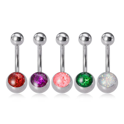 5Pcs 14G Navel Piercing Jewelry Set Sexy Colorful Acrylic Belly Piercing for Women 316L Surgical Steel Bar Belly Button Rings