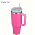KEMORELA 30&40 oz Tumbler With Handle Lid Straw 887/1182ML Stainless Steel Water Bottle Vacuum Thermos Cup Travel Car Coffee Mug