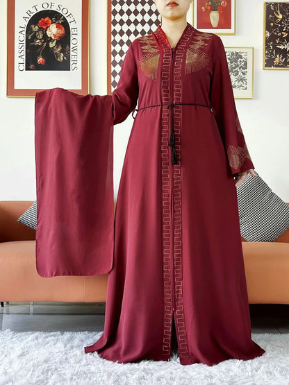 Vestido elegante de gasa para mujer, abaya abierta con cremallera, ropa musulmana, cárdigan islámico, abaya, nuevo
