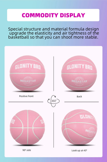 Women's Basketball Size 5,6,7 Pink Official Competition Child Basketball Indoor Outdoor Standard Ball PU Non-slip Wear-resistant