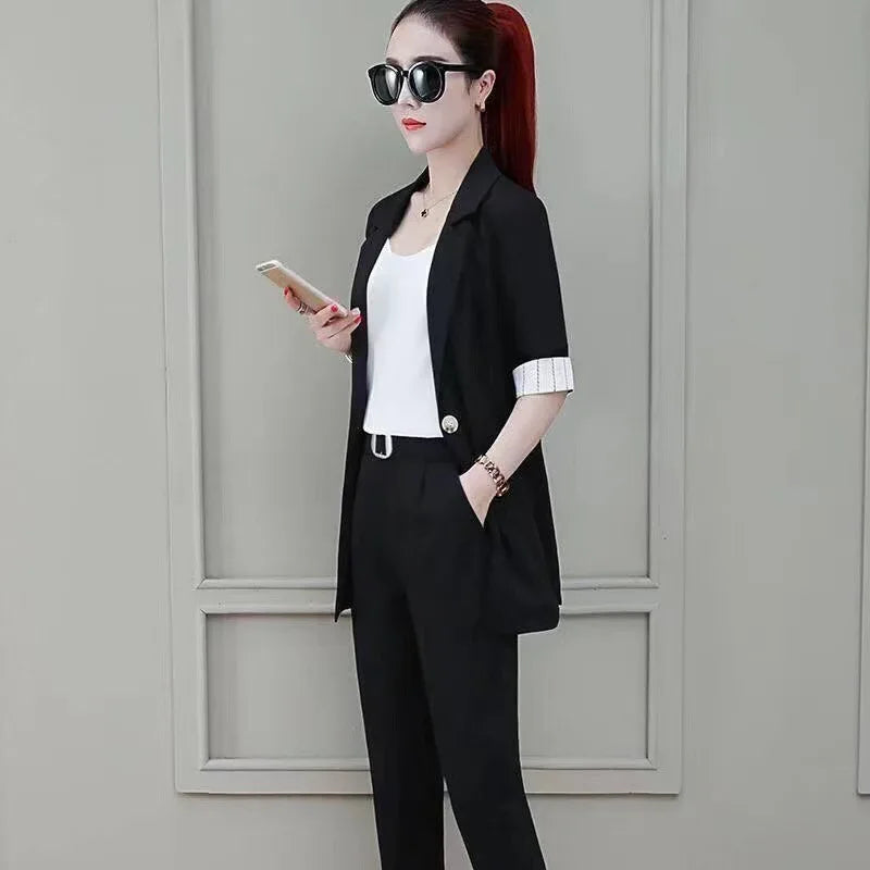Spring Autumn Popular Women's Suit Set Three Pieces Fashionable Elegant Summer New Arrival Professional Clothing Outerwear