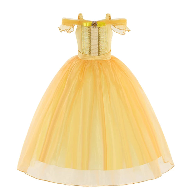 Children's Halloween Role Play Fairy Princess Belle Dress Xmas Carnival Masquerade Performance Birthday Party Fancy Girl Clothes