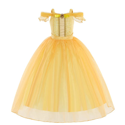 Children's Halloween Role Play Fairy Princess Belle Dress Xmas Carnival Masquerade Performance Birthday Party Fancy Girl Clothes