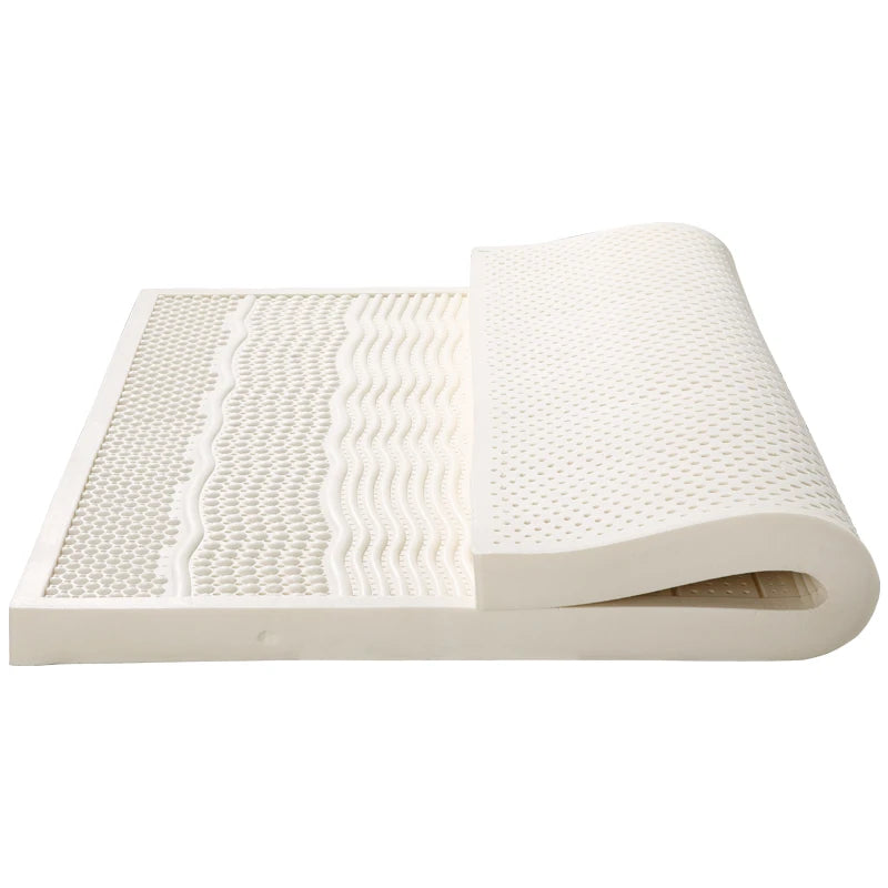 Natural Latex Mattress Topper with Cover Natural Rubber Pure Mattress Home Dormitory Soft Cushion Mat Queen Size Medium Firmness