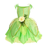 Vestido de Fada Sininho (Tinkerbell) para Meninas – Fantasia de Princesa Fada das Flores para Cosplay e Festas de Natal