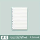 60 Sheets Notebook Refill Notepad Loose Leaf Binder Paper A4/ B5/A5 Blank/Grid/Lined Notebooks Writing Pads Office School