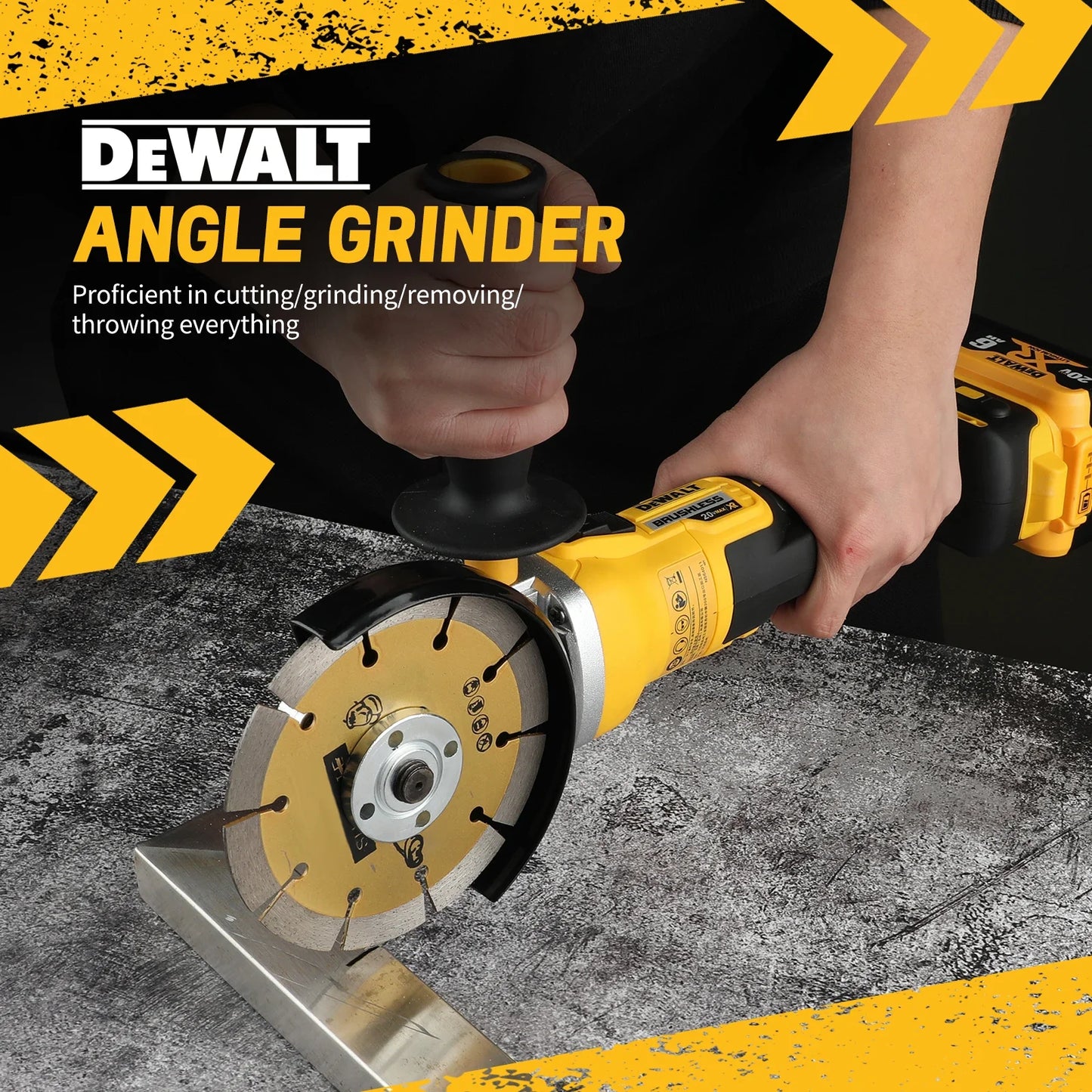 DEWALT  DCG405  Angle Grinder 18V Brushless Motor Cordless Cutting Machine 125mm Rechargeable Handheld Polishing Machine router